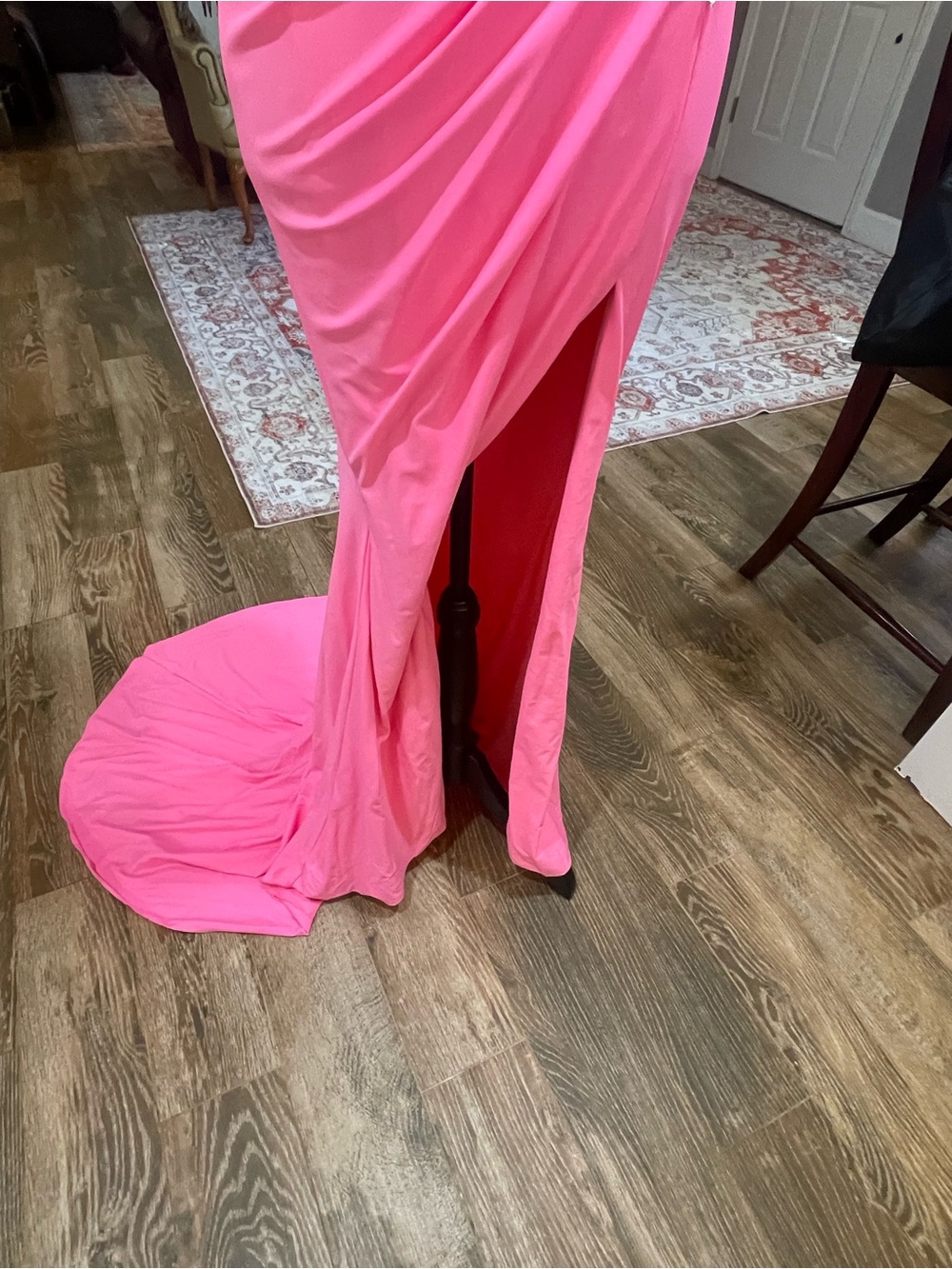 Beautiful Ashley Lauren~at a steal! Glamorous Pink Beaded-Shoulder Gown - Picture 5 of 8
